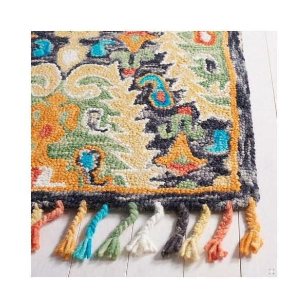 Safavieh Blossom Hand Tufted Runner Area RugCharcoal & Gold 2 ft. 3 in. x 8 ft. - BLM454A-28