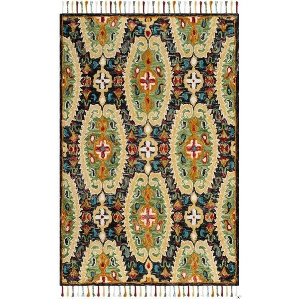 Safavieh Blossom Hand Tufted Runner Area RugCharcoal & Gold 2 ft. 3 in. x 8 ft. - BLM454A-28