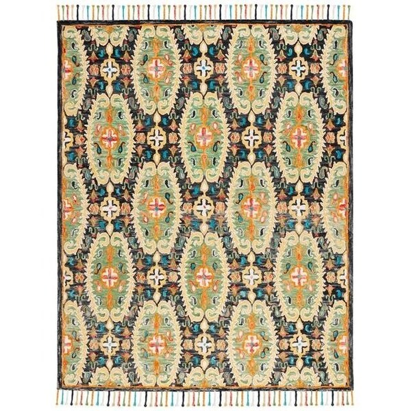 Safavieh Blossom Hand Tufted Runner Area RugCharcoal & Gold 2 ft. 3 in. x 8 ft. - BLM454A-28