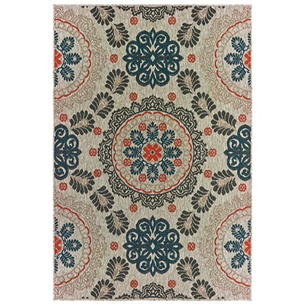 Oriental Weavers 6 ft. 7 in. x 9 ft. 2 in. Latitude Rectangular Area Rug Grey - L1903W200280ST