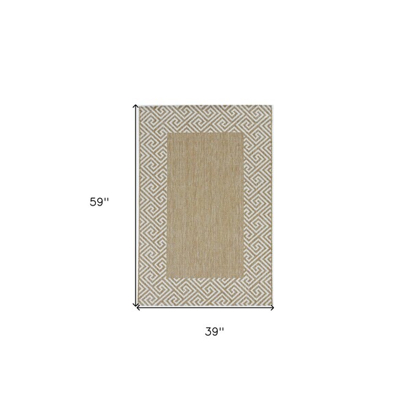 Homeroots 39 x 59 in. Natural Polypropylene Rug - 375243
