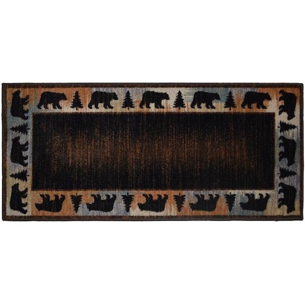 Mayberry Rug Mayberry Rug CC70563 30X46 30 x 46 in. Cozy Cabin Bear Spear Printed Nylon Kitchen Mat & Rug - CC70563 30X46