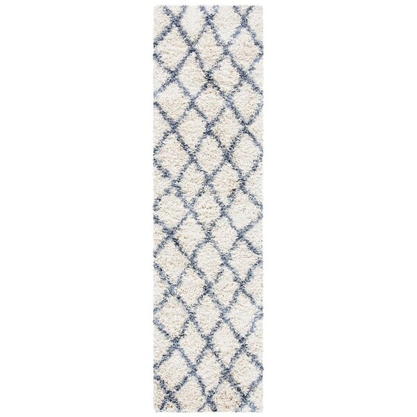 Safavieh Venus Shag Power Loomed Runner Shag RugIvory & Grey 2 ft.2 in. x 8 ft. - VNS681A-28