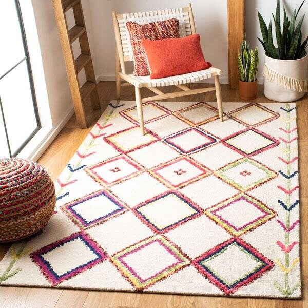 Safavieh Bellagio Hand Tufted Rectangle RugIvory & Multi Color 8 x 10 ft. - BLG563A-8