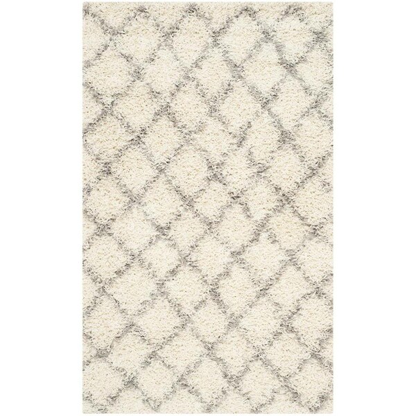 Safavieh 8 ft. 6 in. x 12 ft. Dallas Shag Rectangle Machine Made Rug Ivory & Grey - SGDS258F-9