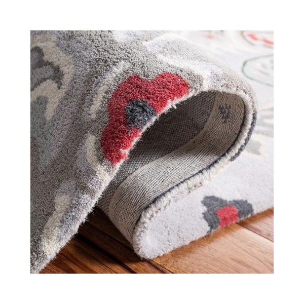 Safavieh 8 x 10 ft. Bella Rectanglar Wool Hand Tufted Rug Grey & Red - BEL118F-8