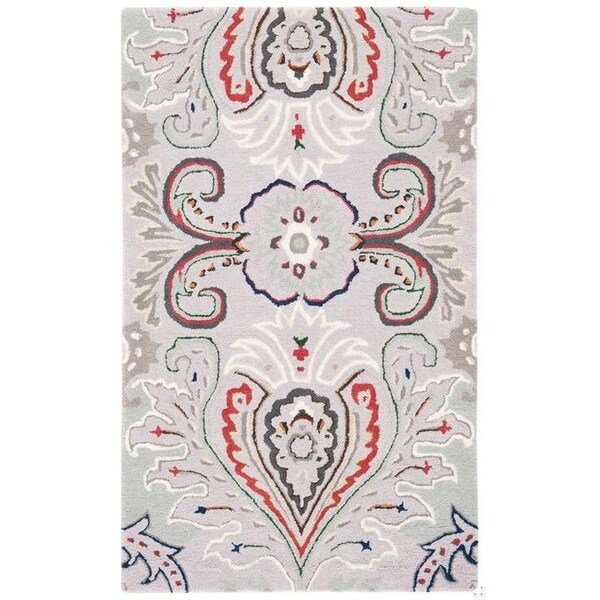 Safavieh 8 x 10 ft. Bella Rectanglar Wool Hand Tufted Rug Grey & Red - BEL118F-8