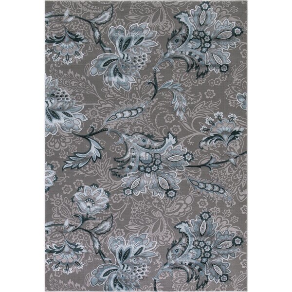 Concord Global 3 ft. 3 in. x 4 ft. 7 in. Thema Jacobean - Teal, Gray - 29554