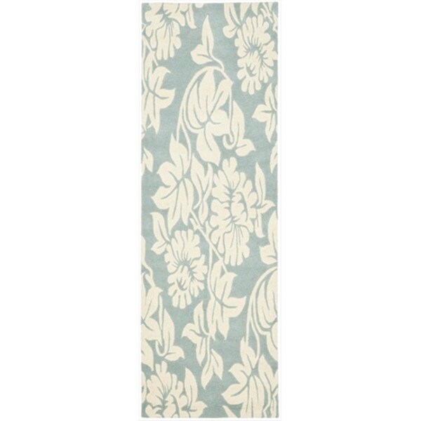 Safavieh 2 ft. 6 in. x 8 ft. Runner Contemporary Soho Blue and Ivory Hand Tufted Rug - SOH770A-28