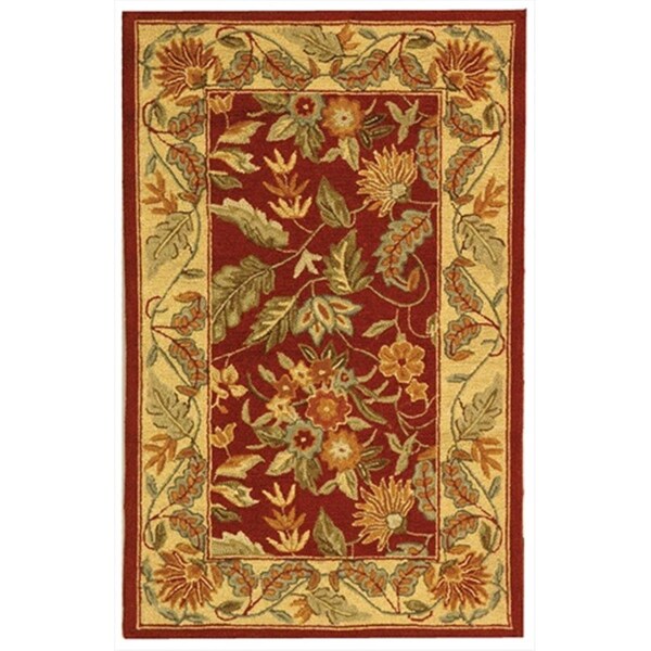 Safavieh 2 ft. - 6 in. x 20 ft. Runner- Country and Floral Chelsea Red Hand Hooked Rug - HK141C-220