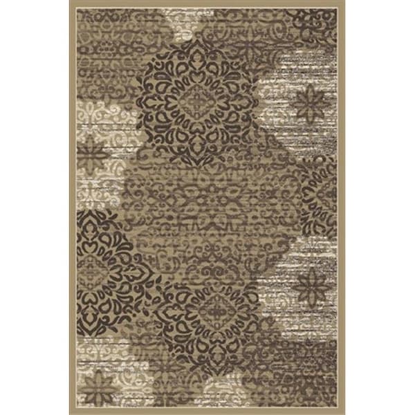 Radici Usa Inc Radici 3471-0011-BEIGE Pisa Rectangular Beige Contemporary Turkey Area Rug; 5 ft. 3 in. W x 7 ft. 3 in. H - 3471/0011/BEIGE