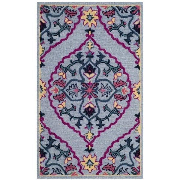 Safavieh Bellagio Hand Tufted Small Rectangle Area RugBlue & Multicolor 3 x 5 ft. - BLG605G-3