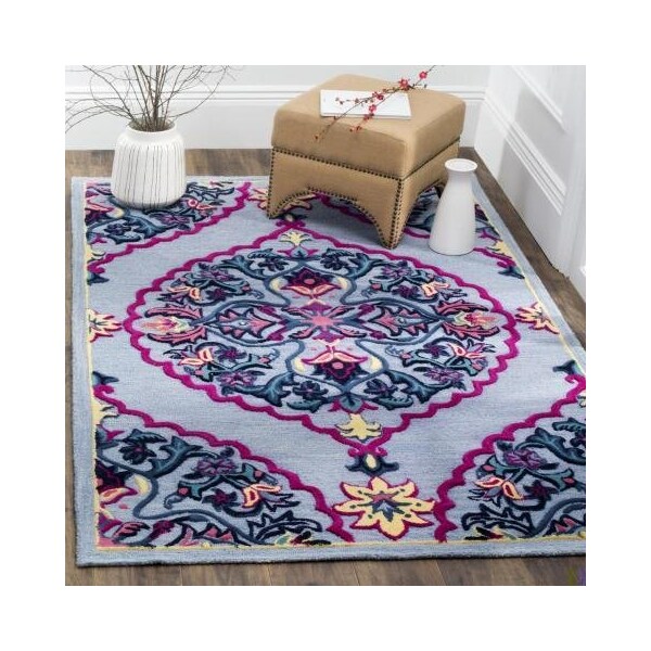 Safavieh Bellagio Hand Tufted Small Rectangle Area RugBlue & Multicolor 3 x 5 ft. - BLG605G-3