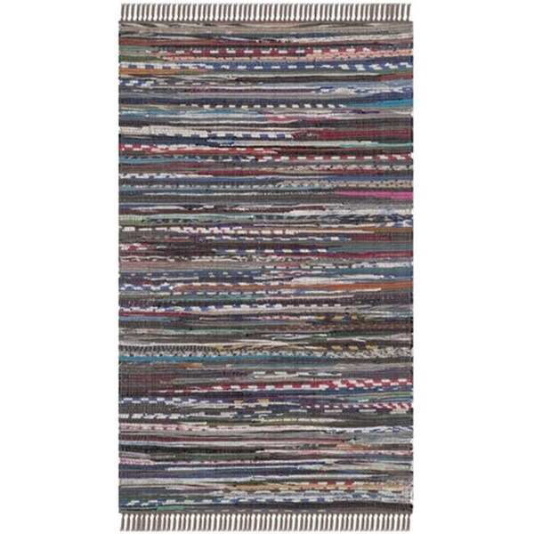 Safavieh Rag Rug Hand Woven Runner Rug- Rust - Multi- 2 ft. 6 in. x 4 ft. - RAR121E-24