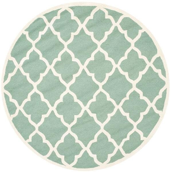 Safavieh Cambridge Hand Tufted Small Rectangle Rug- Teal - Ivory- 3 x 5 ft. - CAM312T-3