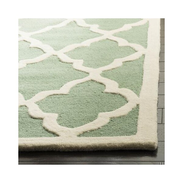 Safavieh Cambridge Hand Tufted Small Rectangle Rug- Teal - Ivory- 3 x 5 ft. - CAM312T-3