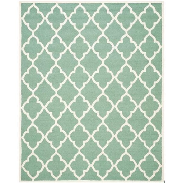 Safavieh Cambridge Hand Tufted Small Rectangle Rug- Teal - Ivory- 3 x 5 ft. - CAM312T-3
