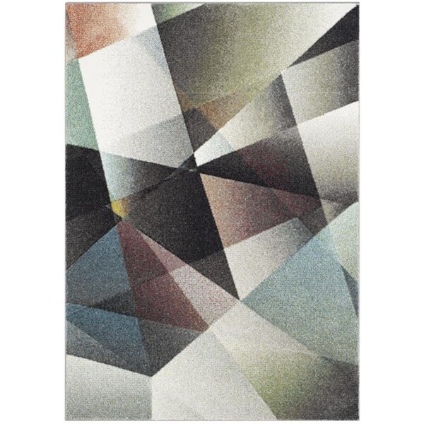 Flowers First 5 ft. 3 in. x 7 ft. 6 in. Porcello Power Loomed Area Rug, Grey & Multi Color - Medium Rectangle - FL2115251