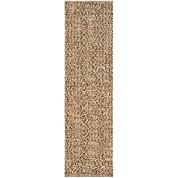 Safavieh 2 ft.-6 in. x 8 ft. Runner Natural Fiber Hand Woven Rug, Natural and Red - NF873A-28