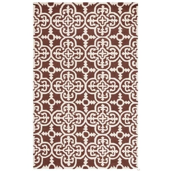 Safavieh Cambridge Hand Tufted Accent Rug, Dark Brown and Ivory - 2 ft.-6 in. x 4 ft. - CAM133H-24