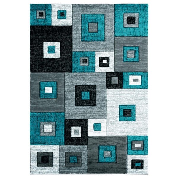 Manmade 2 ft. 7 in. x 4 ft. 2 in. Bristol Cicero Turquoise Rectangle Rug - MA2625546