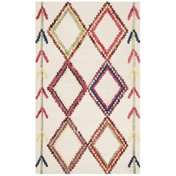 Safavieh Bellagio Hand Tufted Rectangle RugIvory & Multi Color 6 x 9 ft. - BLG563A-6