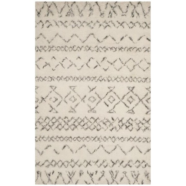 Flowers First 5 x 8 ft. Casablanca Hand Tufted Rug, Ivory & Grey - Medium Rectangle - FL2149527