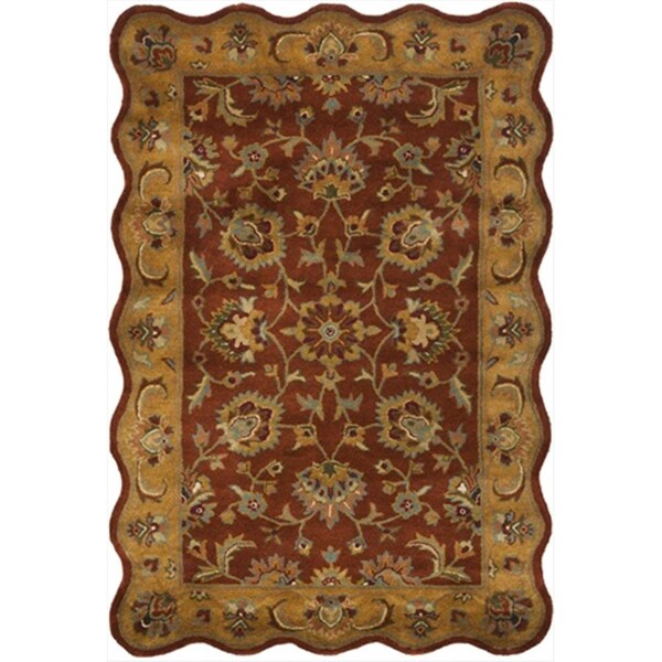 Safavieh 4 x 6 ft. Small Rectangle- Traditional Heritage Red And Natural Hand Tufted Rug - HG820A-4S