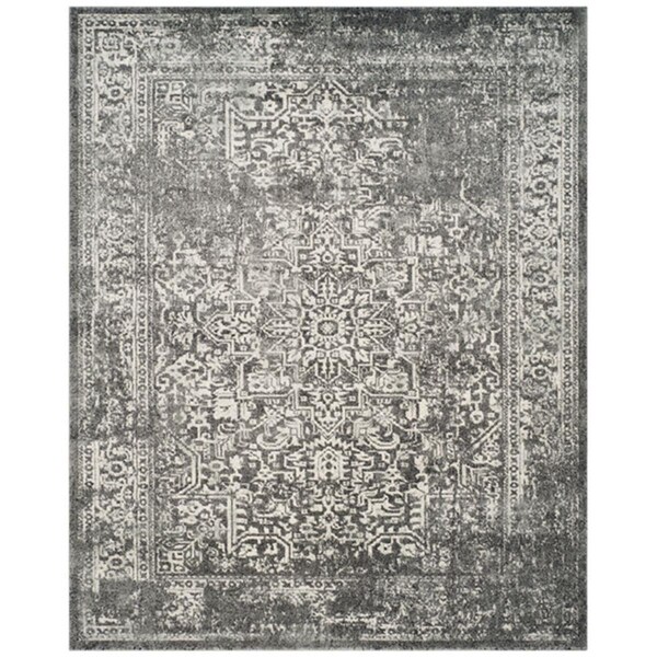 Safavieh 8 x 10 ft. Evoke Power Loomed Large Rectangle Area Rug, Grey and Ivory - EVK256D-8