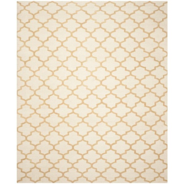 Safavieh Dhurries Large Rectangle Area Rug, Ivory and Gold - 8 x 10 ft. - DHU117A-8
