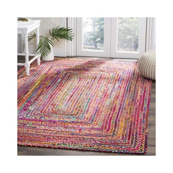 Safavieh Cape Cod Hand Woven Round Area Rug, Red and Multi Color - 6 x 6 ft. - CAP202A-6R