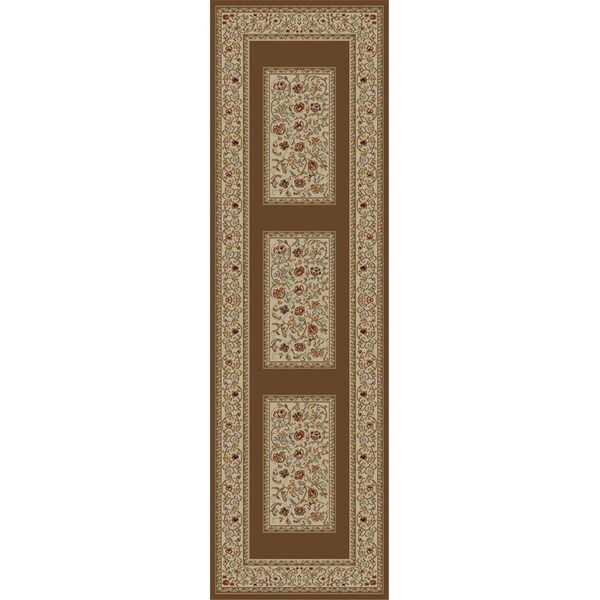 Concord Global Trading Area Rugs, 2 Ft. 7 In. X 4 Ft. 1 In. Ankara Floral Border - Brown - 62383