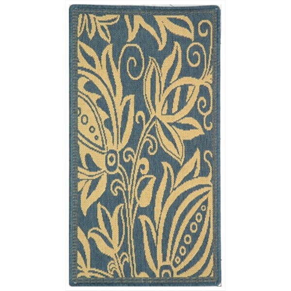 Safavieh 2 Ft. X 3 Ft. -7 In. Accent Indoor-Outdoor Courtyard- Blue And Natural- Machine Made Rug - CY2961-3103-2