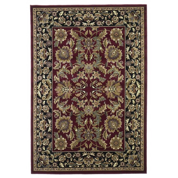 Homeroots 3 ft. 3 in. x 4 ft. 11 in. Polypropylene Red & Black Area Rug - 353590