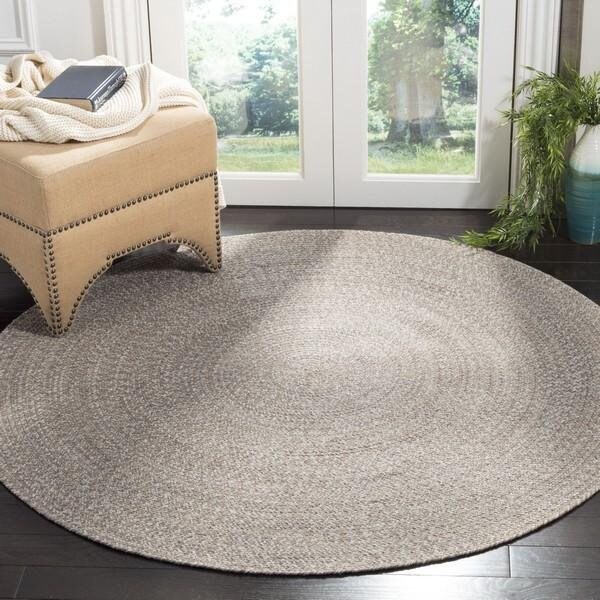 Safavieh 3 x 3 ft. Round Braided Hand Woven Rug, Ivory and Beige - BRD256B-3R