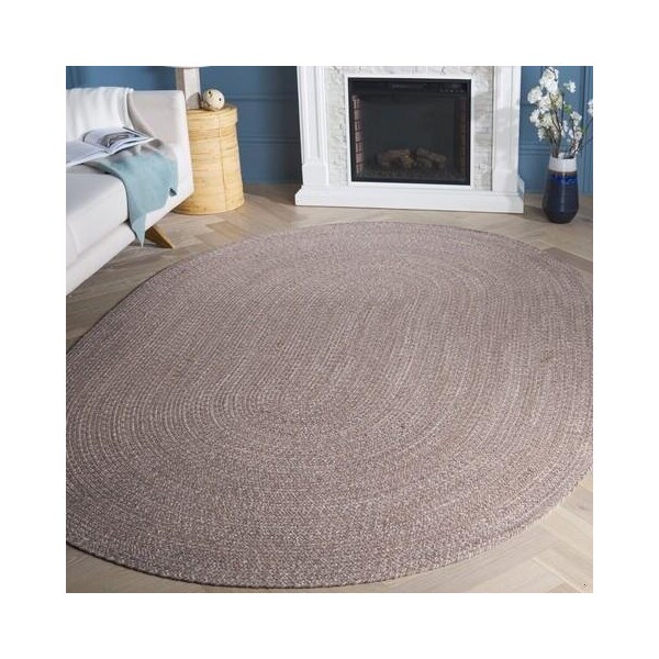 Safavieh 3 x 3 ft. Round Braided Hand Woven Rug, Ivory and Beige - BRD256B-3R
