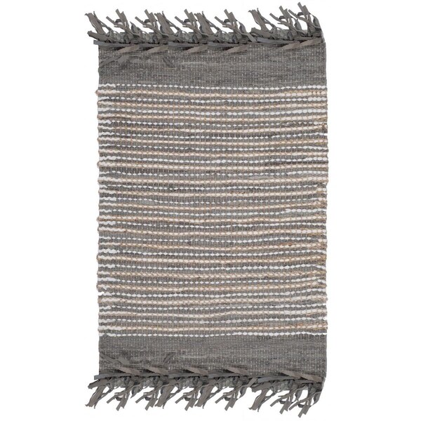 Safavieh Vintage Leather Hand Woven Accent Area Rug, Grey and Multicolor - 2 x 3 ft. - VTL373A-2