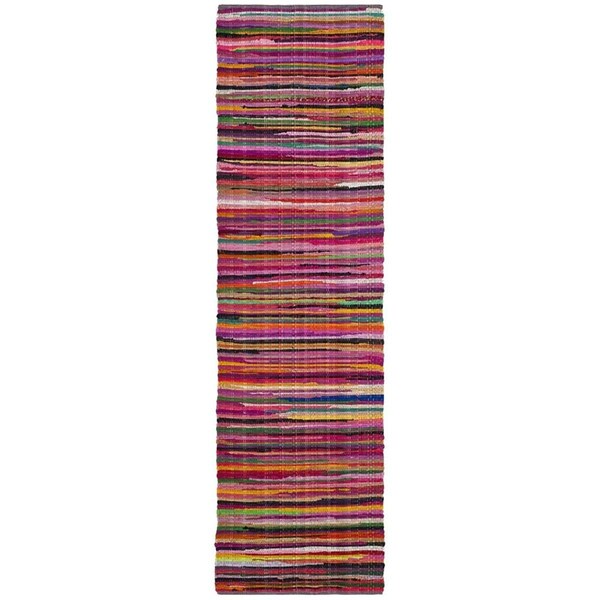 Safavieh 2 ft.-3 in. x 5 ft. Rag Rug Hand Woven Runner Area Rug, Red and Multi-Color - RAR240D-25