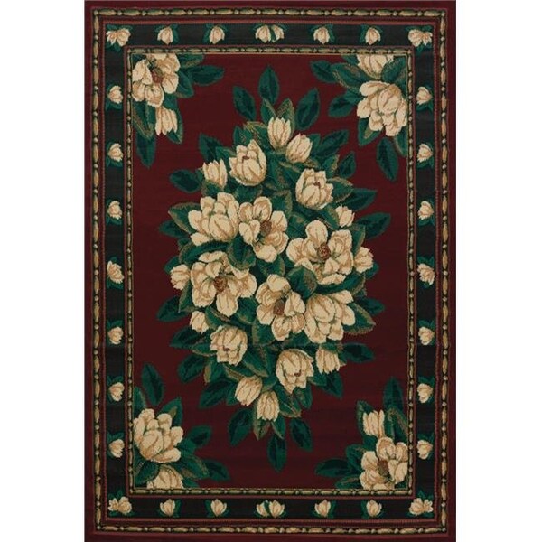 United Weavers United Weavers 940 37034 24 1 ft. 10 in. x 3 ft. Manhattan Magnolia Accent Rug; Burgundy - 940 37034 24