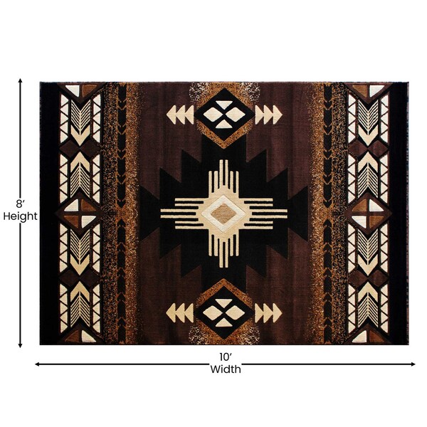 Flash Furniture 8' x 10' Chocolate Rustic Southwest Style Area Rug - ACD-RG137-810-CO-GG