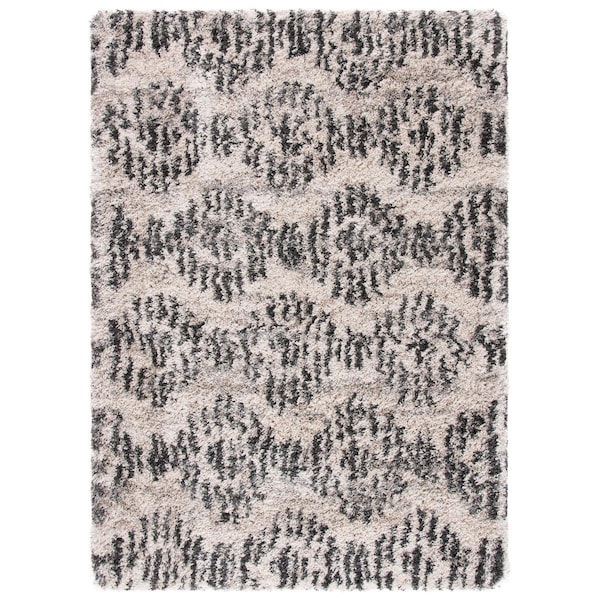 Safavieh 4 x 6 ft. Iceland Shag 500 Power Loomed Rectangle RugCream & Grey - ISG518A-4