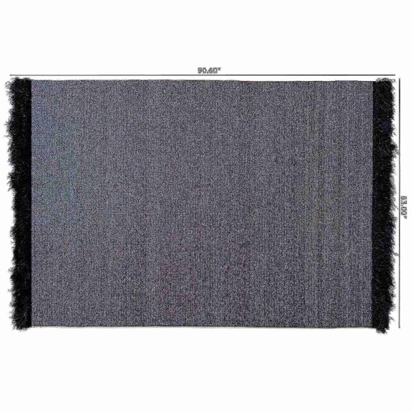 Baxton Studio Dalston Modern and Contemporary Dark Grey and Black Handwoven Wool Blend Area Rug - 187-11862-ZORO