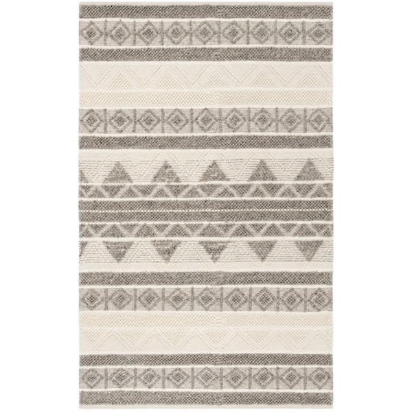 Safavieh 10 x 14 ft. Natura Rectangle Hand-Tufted Rug Ivory & Gray - NAT104A-10