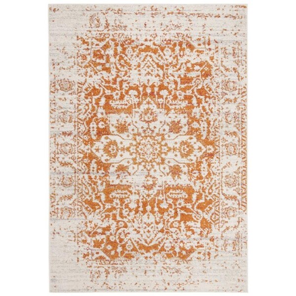 Safavieh 2 ft. 3 in. x 8 ft. Madison Collection Contemporary Rectangle Power Loomed Rug Orange & Ivory - MAD603P-28