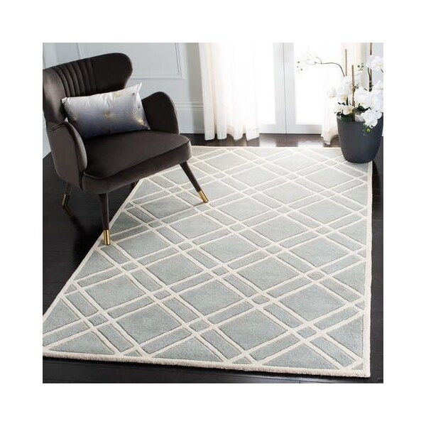 Safavieh 2 Ft. x 3 Ft. Rectangle- Contemporary Chatham Grey And Ivory Hand Tufted Rug - CHT740E-2
