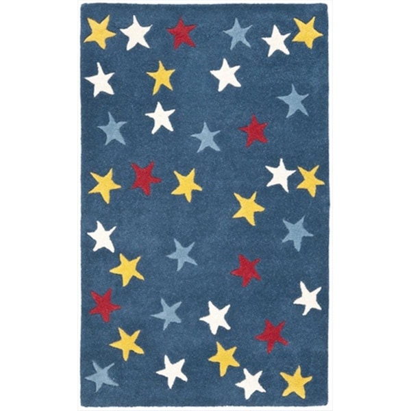 Safavieh 2 ft. 6 in. x 4 ft. Accent Casual Novelty Blue and Multicolor Hand Knotted Rug - NOV412A-24