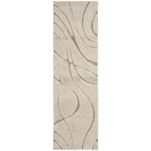Safavieh 2 ft.3 in. x 7 ft. Shag Power Loomed Runner RugCream & Beige - SG471-1113-27