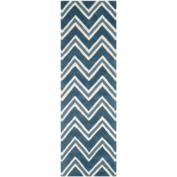 Safavieh Cambridge Hand Tufted Small Rectangle Rug- NAVY - IVORY- 4 x 6 ft. - CAM581C-4