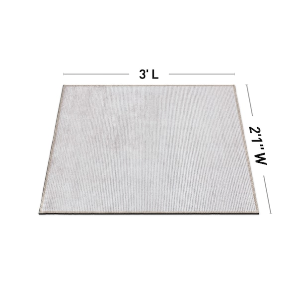 World Rug Gallery Contemporary Distressed Stripe Machine Washable Ivory Area Rug 2'1''x3' - 5078IVORY2X3