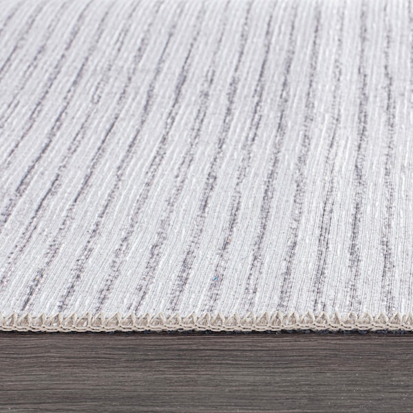 World Rug Gallery Contemporary Distressed Stripe Machine Washable Ivory Area Rug 2'1''x3' - 5078IVORY2X3